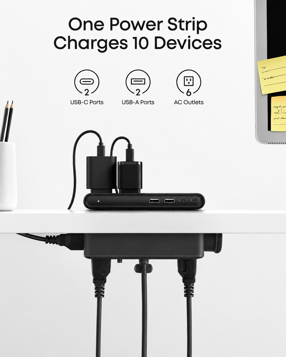 Trevox™  Nano Power Strip (10-in-1, 70W, Clamp)