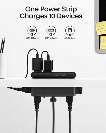 Trevox™  Nano Power Strip (10-in-1, 70W, Clamp)